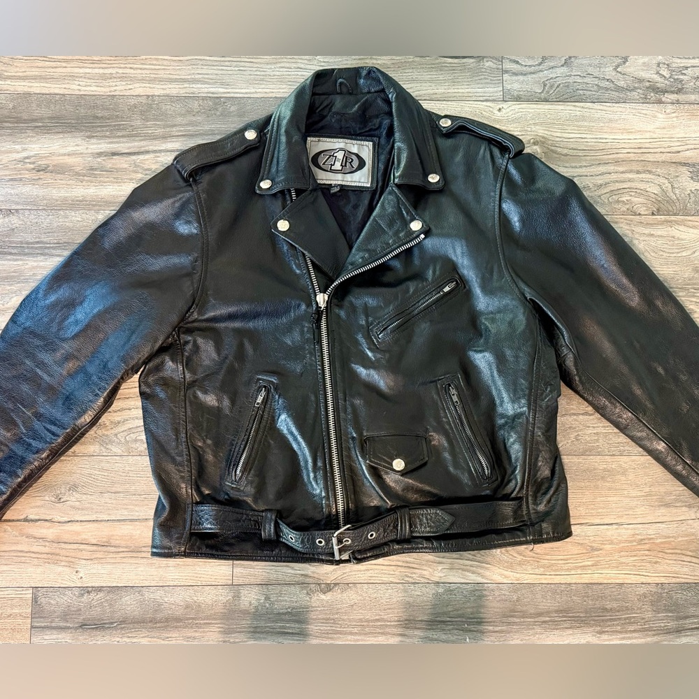 Authentic Z1R Black Leather Motorcycle Jacket